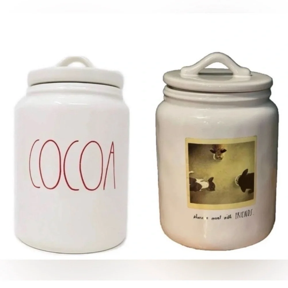 Rare Vintage Rae Dunn Double-Sided COCOA Canister Artisan Collection HTF 7.5”